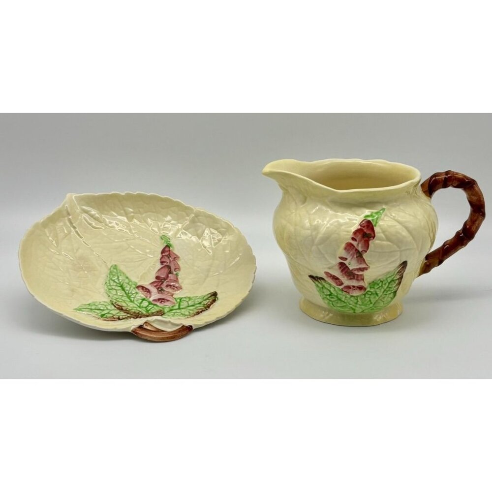 Vintage Carlton Ware Creamer and Dish Australian Design W/Foxglove Two-Piece Set